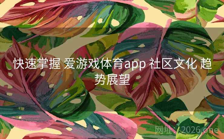 快速掌握 爱游戏体育app 社区文化 趋势展望