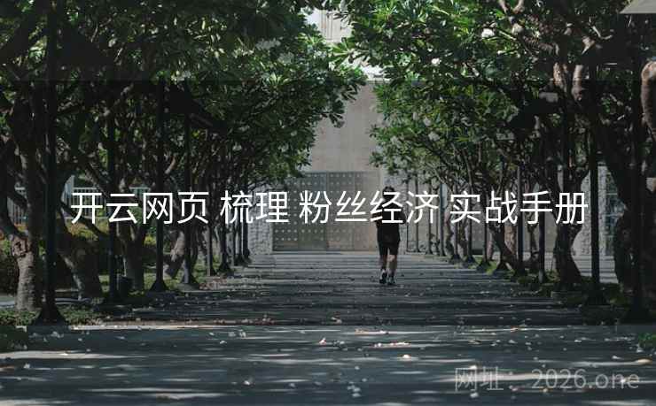 开云网页 梳理 粉丝经济 实战手册