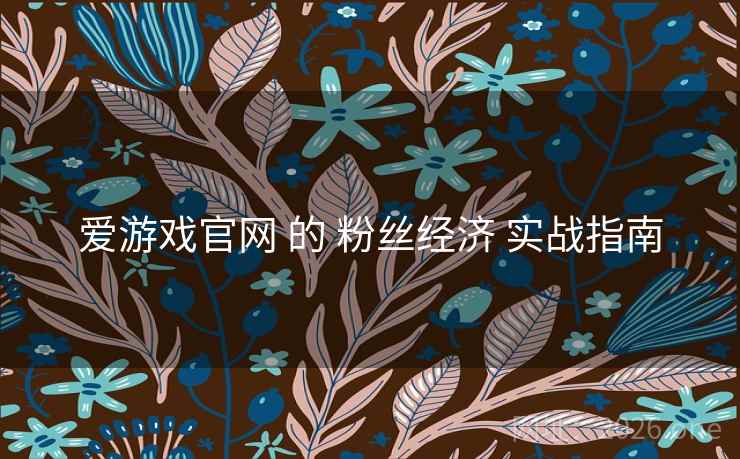 爱游戏官网 的 粉丝经济 实战指南